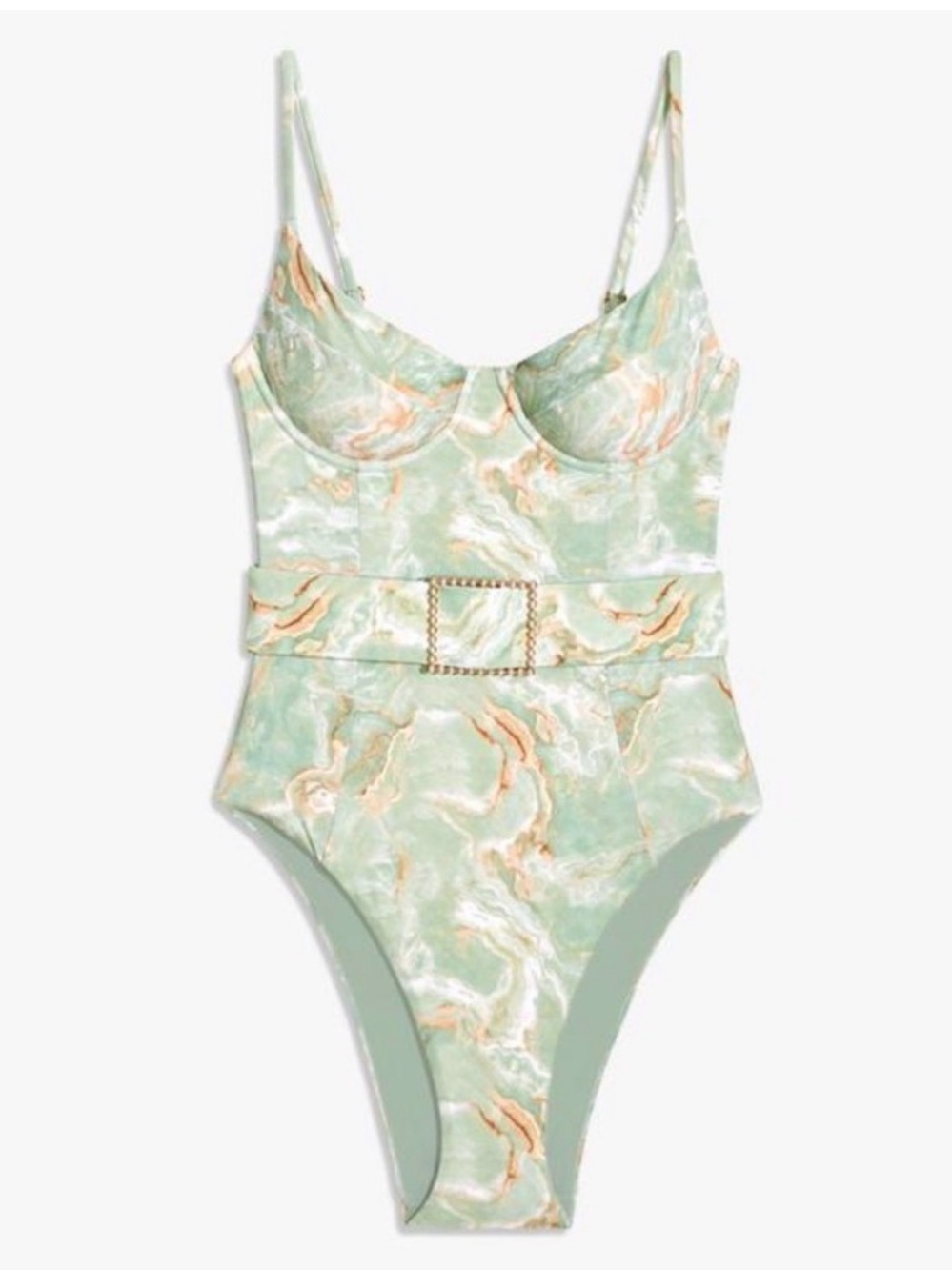 NWT WeWoreWhat Green Marble Danielle One Piece